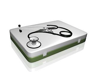 Image showing Stethoscope and Medical Kit