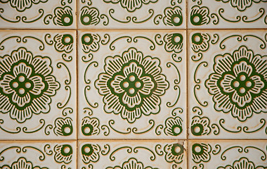 Image showing Traditional Portuguese glazed tiles