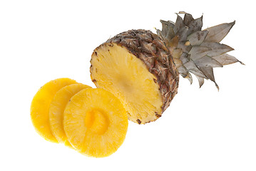 Image showing Slices and half pinapple