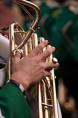 Image showing Marching Band Tuba Player