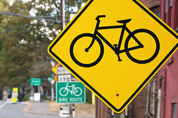 Image showing Bike Route Street Signs