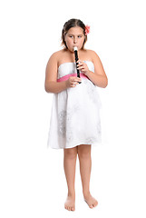 Image showing Girl Playing Recorder