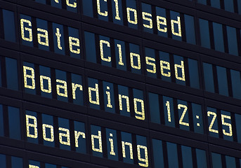 Image showing Airport information board.