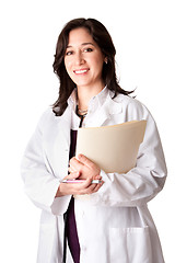 Image showing Female doctor physician with chart