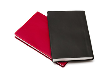 Image showing Red and black notebooks