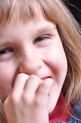 Image showing happy child eating food