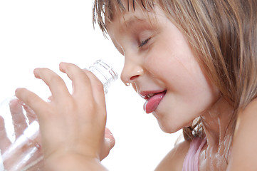 Image showing Summer thirsty child