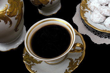Image showing Cup of Coffee with cookies