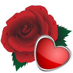 Image showing Heart and rose