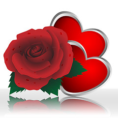 Image showing Rose and heart