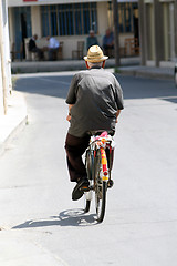 Image showing old man on bicycle