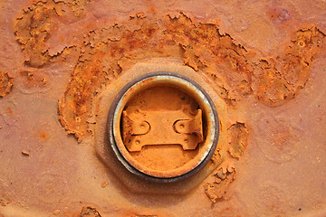 Image showing Rusted oil drum