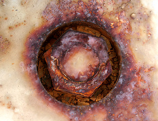 Image showing Rusted nut