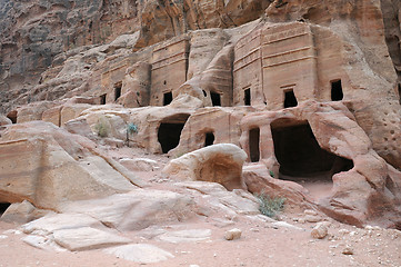 Image showing Ancient Tombs at Petra in Jordan