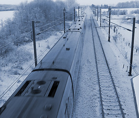 Image showing Intercity train passing