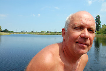 Image showing senior man on the beach