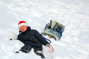 Image showing snow winter sleigh fun
