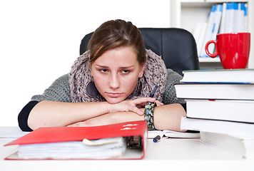 Image showing Bored student