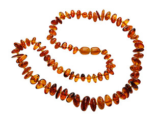 Image showing Amber necklace, isolated