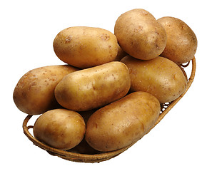 Image showing Potatoes in a basket, isolated