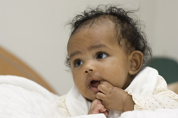 Image showing Amused baby girl