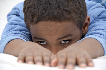 Image showing Boy resting in his bed