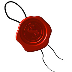 Image showing dollar sign wax seal 