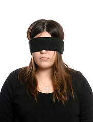 Image showing Blindfolded Teenager