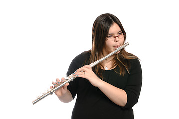 Image showing Teenager Playing Flute