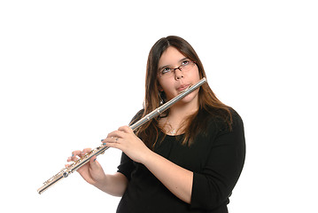 Image showing Girl Playing Flute