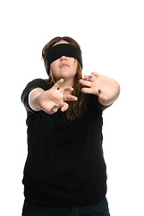Image showing Blindfolded Teen