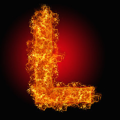 Image showing Fire letter L