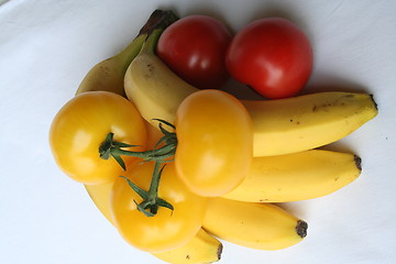 Image showing Tomatos and bananas