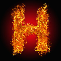 Image showing Fire letter H