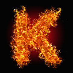 Image showing Fire letter K