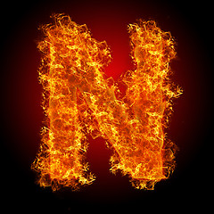 Image showing Fire letter N