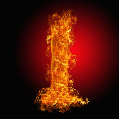 Image showing Fire letter I