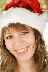 Image showing Happy pretty santa woman