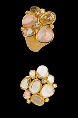 Image showing Gold ring and earring