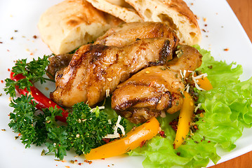 Image showing roasted chicken drumstick