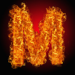 Image showing Fire letter M