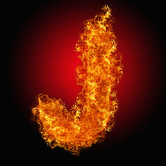 Image showing Fire letter J