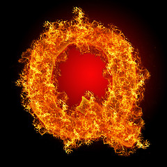 Image showing Fire letter Q