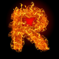 Image showing Fire letter R