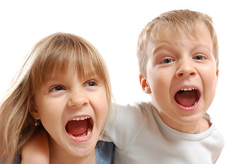 Image showing naughty shouting kids