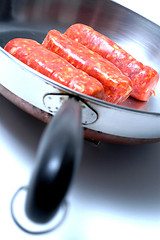 Image showing italian sausage frying