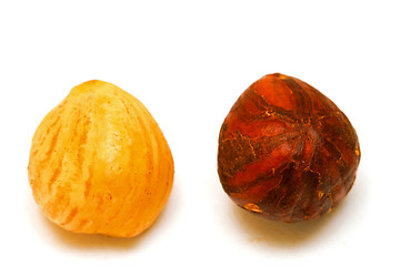 Image showing Two hazelnuts