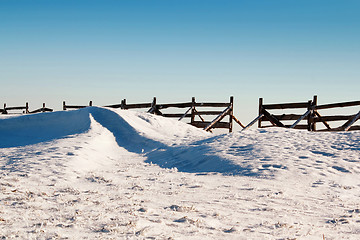 Image showing snow background with wave and snowdrift