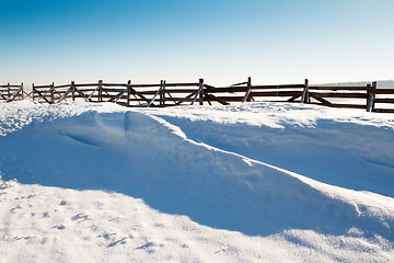 Image showing snow background with wave and snowdrift