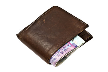 Image showing Black wallet and HK Dollars